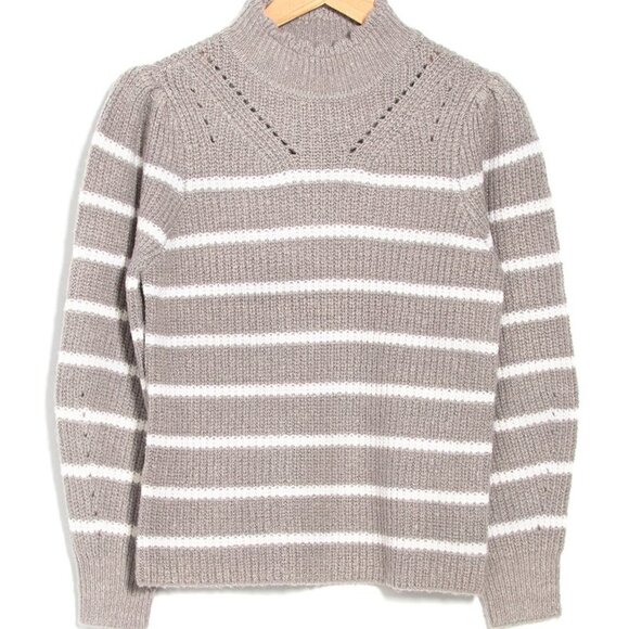 Femme by Design BNWOT scalloped mock neck striped sweater Small - Picture 8 of 8